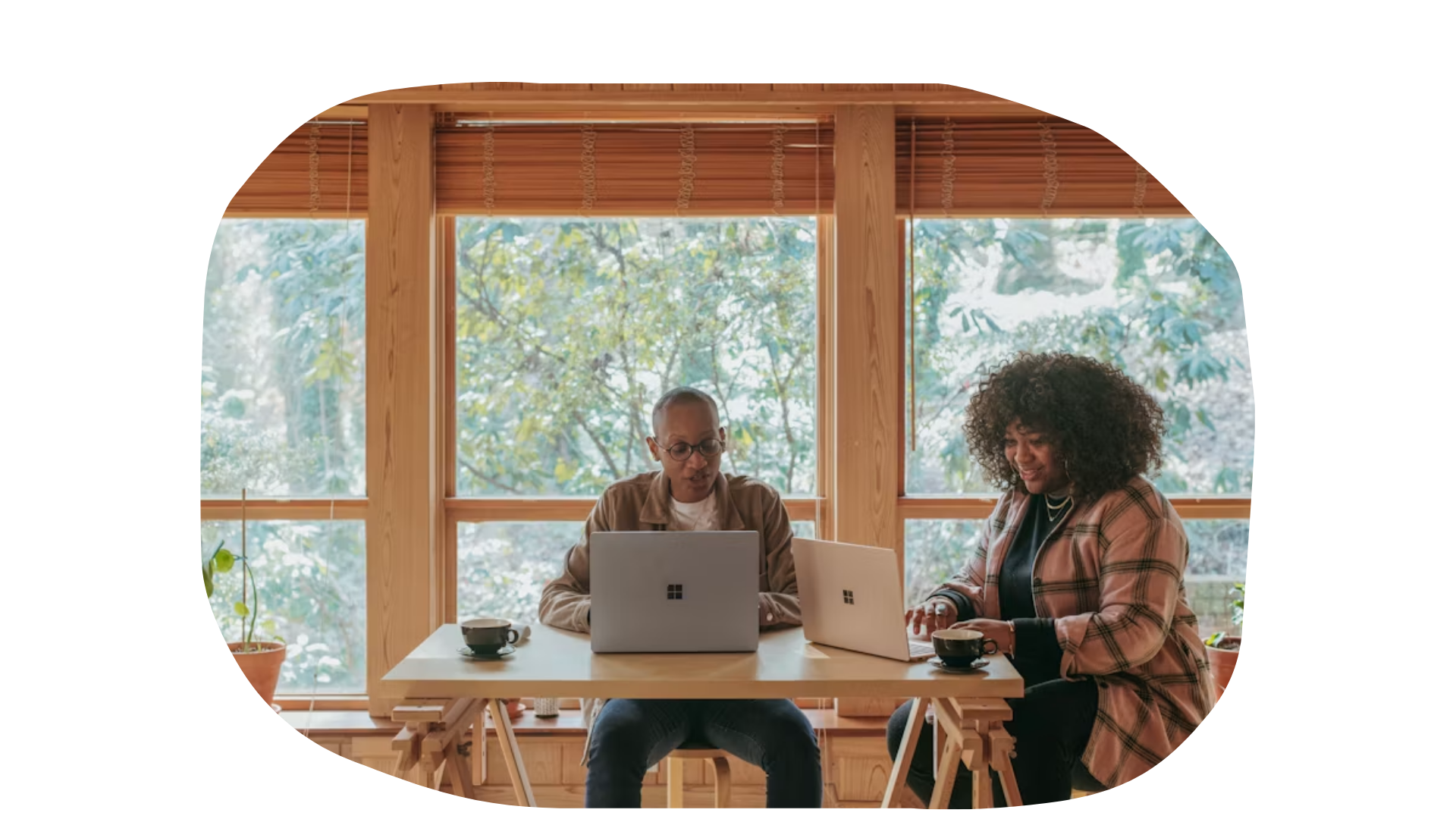 Two People Working